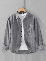 Men's Plus Size Button Up Long Sleeve Shirt