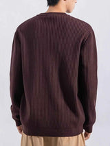 Men's Plus Size Ribbed Button Detail Knit Top