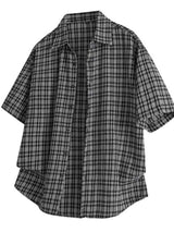 Men's Plus Size Plaid Short Sleeve Shirt