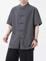 Men's Plus Size Chinese Style Short-Sleeve Shirt