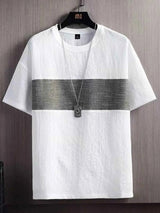 Men's Plus Size Textured Round Neck T-Shirt