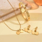 18K Gold-Plated Heart Jewelry Set