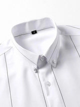 Men's Plus Size Stripe Button-Down Shirt