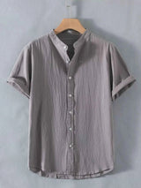 Men's Plus Size Button Up Short Sleeve Shirt