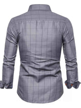 Men's Plus Size Classic Plaid Button-Down Shirt