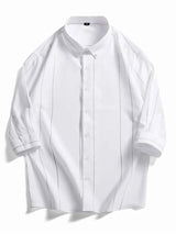 Men's Plus Size Stripe Button-Down Shirt
