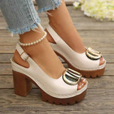 Peep Toe Block Heels Sandals