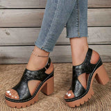 Open Toe Block Heels Sandals