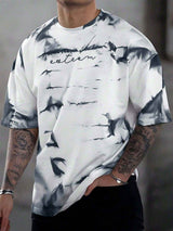 Men's Full Size Tie-Dye Round Neck T-Shirt Plus Size