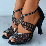 Open Toe Block Heels Sandals