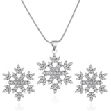 Minimalist Jewelry Set with Snowflake Necklace & Earrings