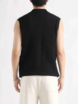 Men's Plus Size Breathable Knit Polo Collar Tank