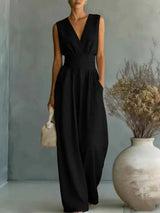 Full Size Sleeveless Wide-Leg Jumpsuit Plus Size