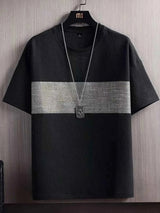 Men's Plus Size Textured Round Neck T-Shirt