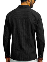 Men's Full Size Striped Long Sleeve Shirt Plus Size