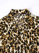 Men's Full Size Leopard Print Short Sleeve Shirt Plus Size