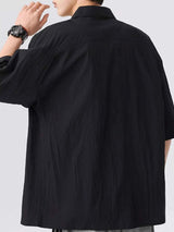 Men's Full Size Textured Short-Sleeve Shirt Plus Size
