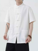 Men's Plus Size Chinese Style Short-Sleeve Shirt