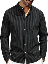 Men's Full Size Striped Long Sleeve Shirt Plus Size