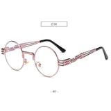 Spring Leg Round Frame Sunglasses - Metal Sunglasses