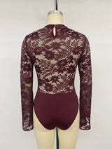 Lace Cut-out Flare Sleeve Bodysuit