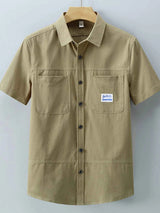 Men's Plus Size Button Up Short-Sleeve Shirt
