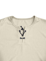 Men's Full Size Lace-Up Neck T-Shirt Plus Size