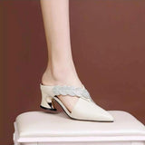 Point Toe Block Heels Sandals