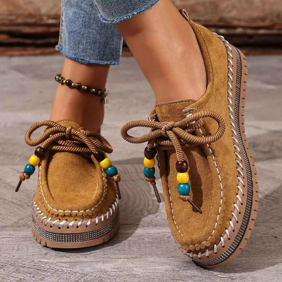 Round Toe Platform Loafers