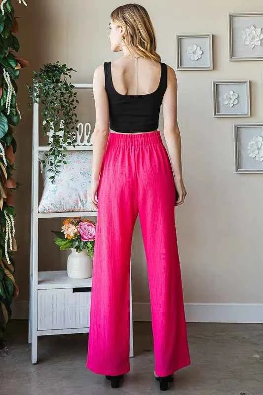 Heimish Full Size Front Tie Pants with Paperbag Waistband Plus Size
