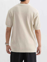 Men's Plus Size Textured Knit Short Sleeve Polo