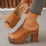 Open Toe Block Heels Sandals