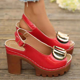 Peep Toe Block Heels Sandals
