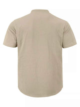 Men's Full Size Casual Linen Blend Short Sleeve Shirt Plus Size