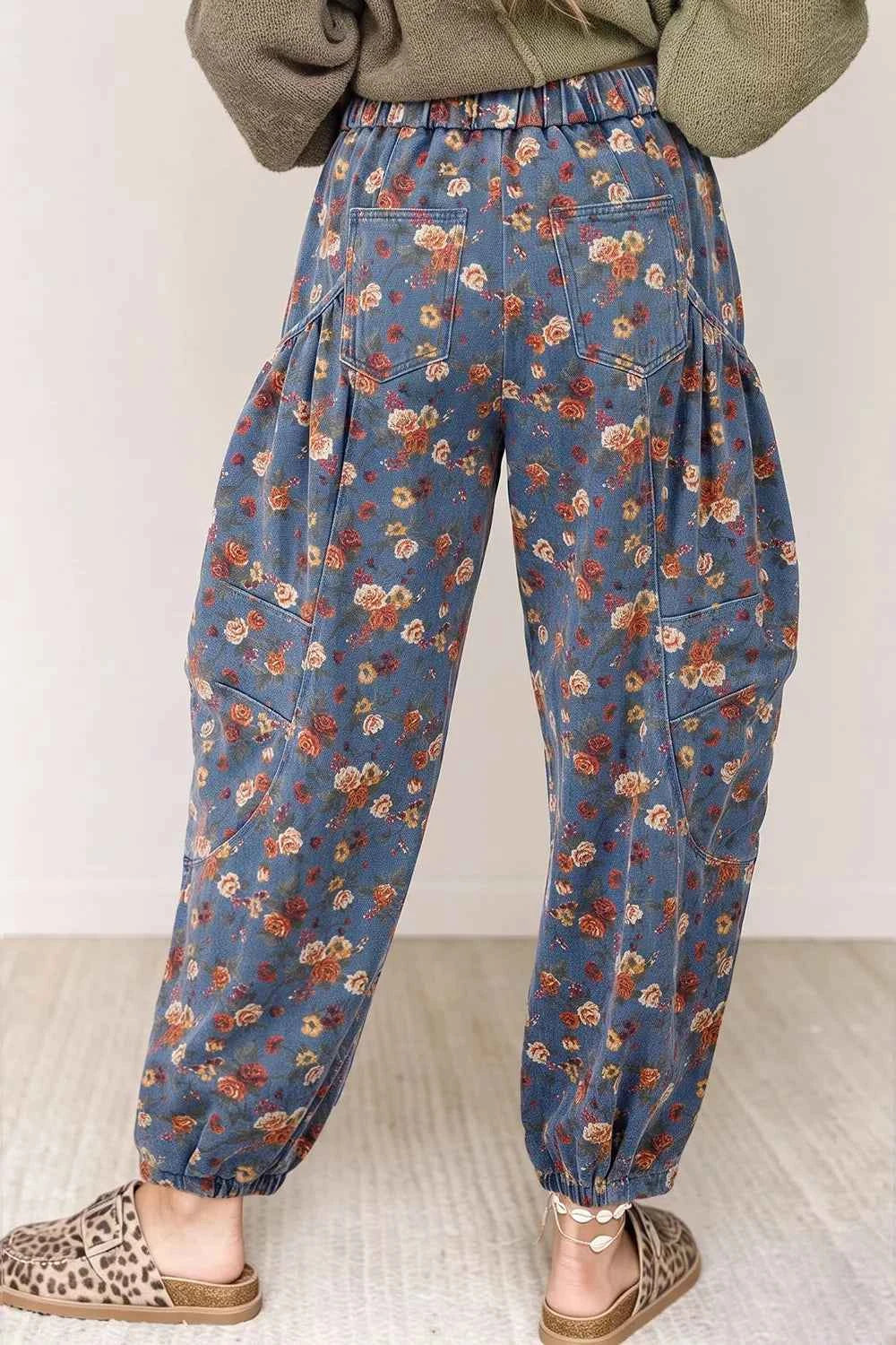 Floral Print Relaxed Fit Jeans