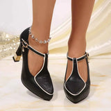 Point Toe Flare Heels Pumps