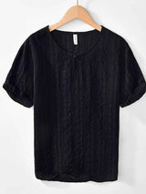 Men's Plus Size Textured Short Sleeve Blouse