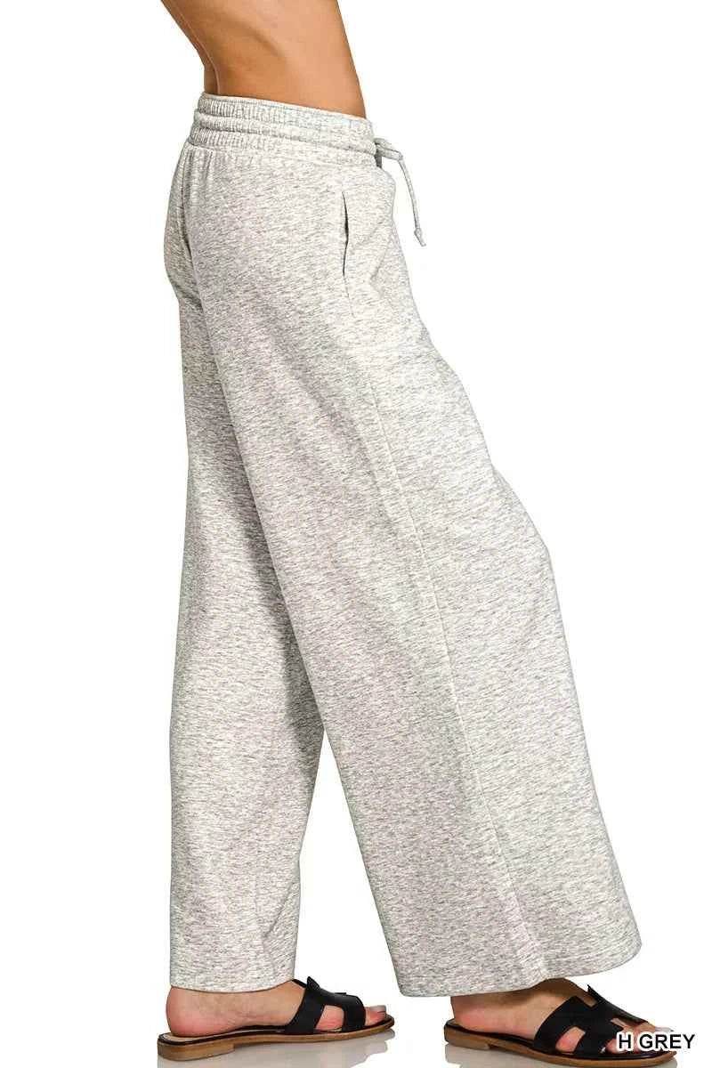 Zenana Scuba Drawstring Wide Leg Pants