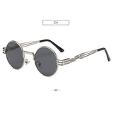 Spring Leg Round Frame Sunglasses - Metal Sunglasses