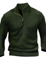 Men's Full Size Cable Knit Half-Zip Sweater Plus Size