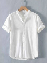 Men's Plus Size Button Up Short Sleeve Shirt