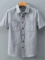 Men's Plus Size Button Up Short-Sleeve Shirt