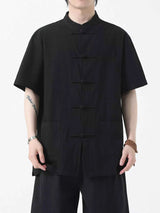 Men's Plus Size Chinese Style Short-Sleeve Shirt