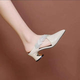 Point Toe Block Heels Sandals
