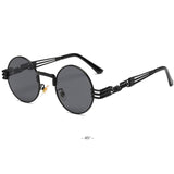 Spring Leg Round Frame Sunglasses - Metal Sunglasses