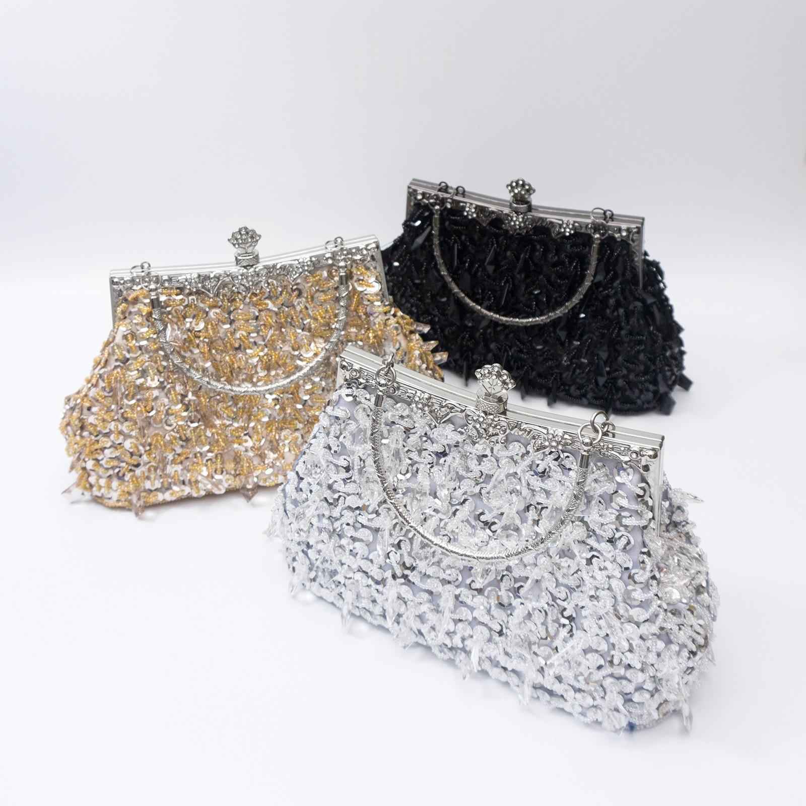 Acrylic Tassel-beaded Handbag With A Coin Purse Closure