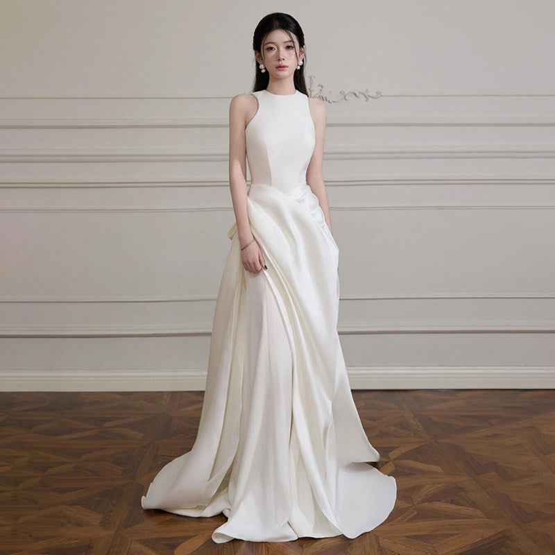 French-style Strapless Lightweight Wedding Dress Chic And Luxe Satin