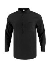 Men's Full Size Button Detail Long Sleeve Shirt Plus Size