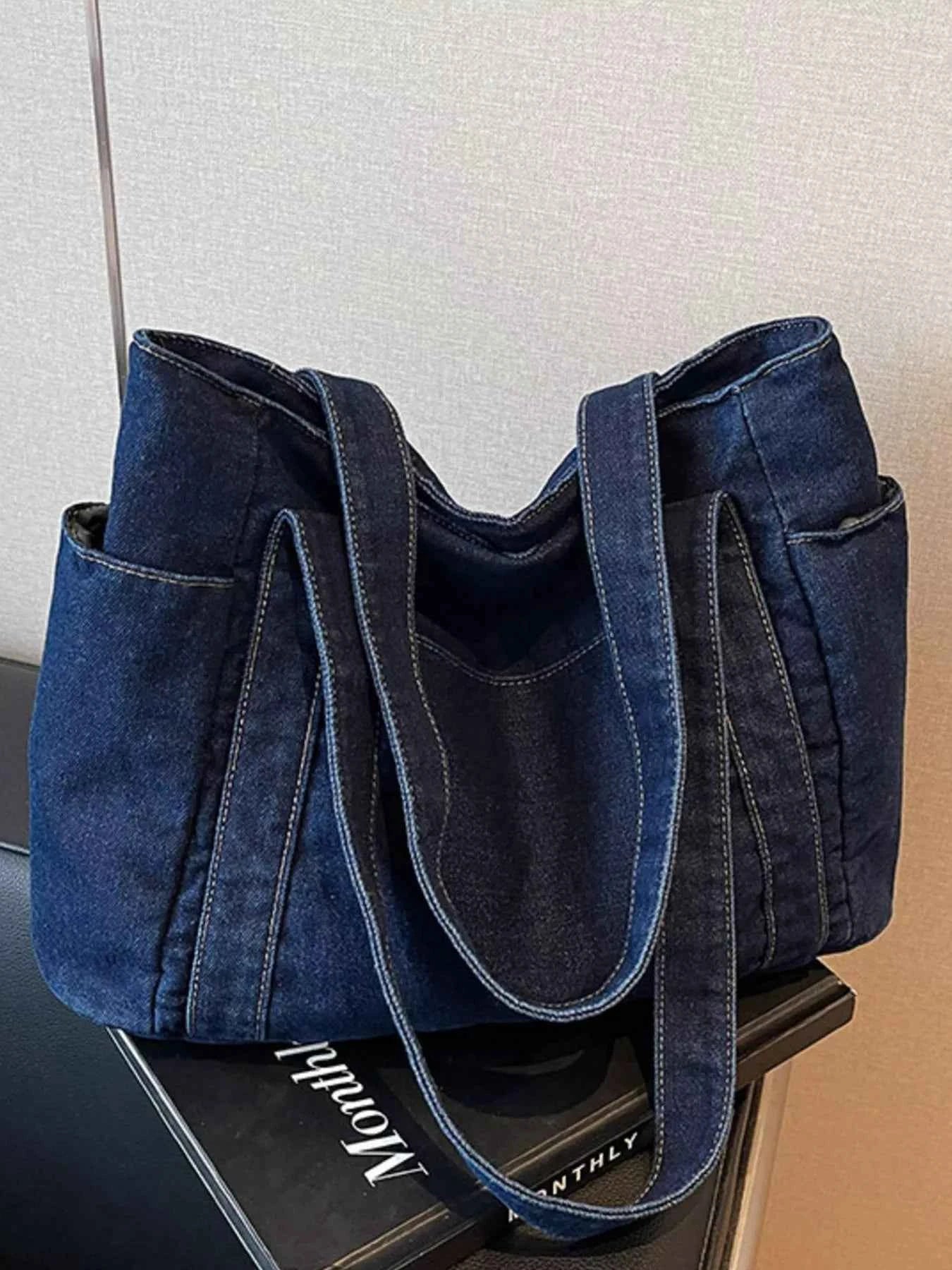 Denim Tote Shoulder Bag