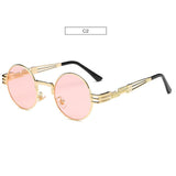 Spring Leg Round Frame Sunglasses - Metal Sunglasses